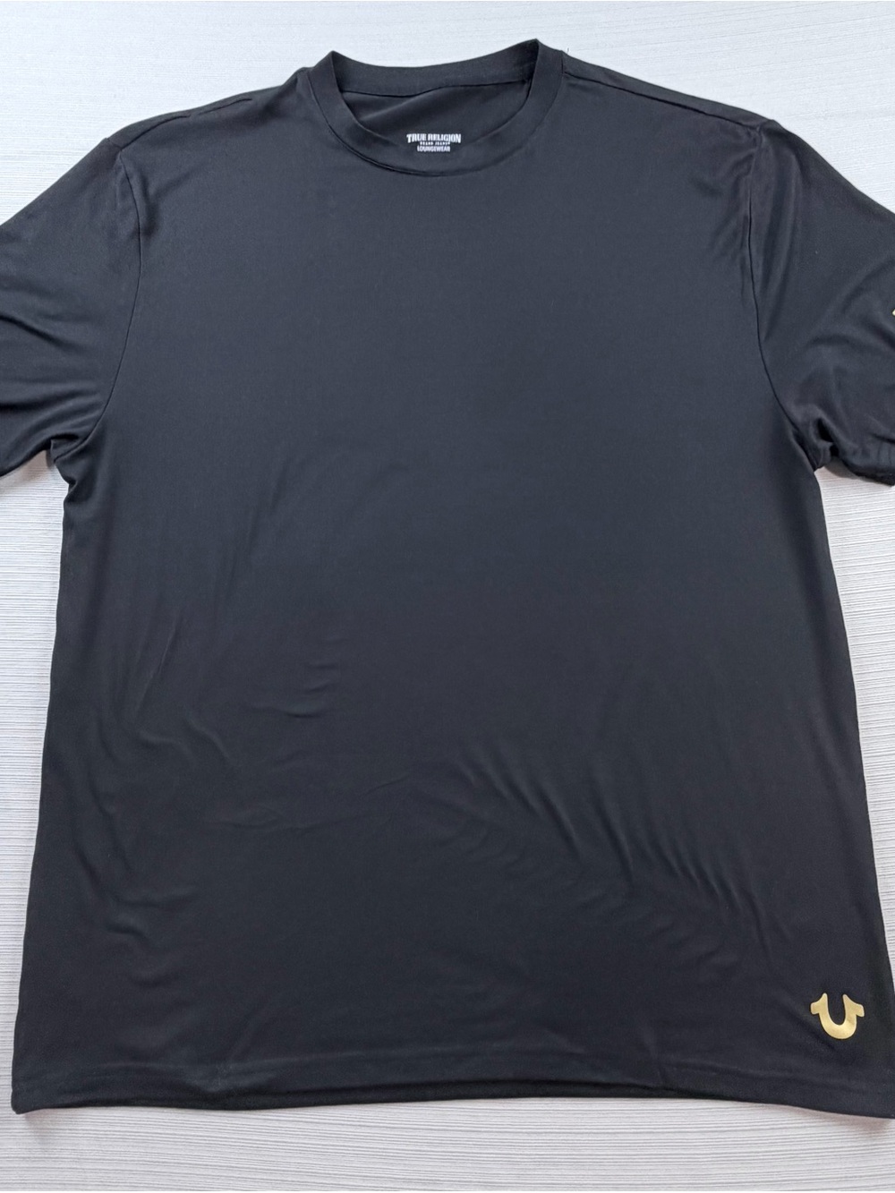 True Religion Black T-Shirt with Gold Logo Accents